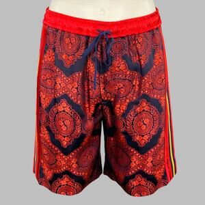 GUCCI 2018 Size 28 Red Black Jacquard Viscose Blend Joggers Shorts